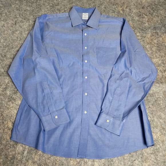 Brooks Brothers Other - Brooks Brothers Dress Shirt Men 17-35 Blue Main Store Regular Fit Non Iron Prep